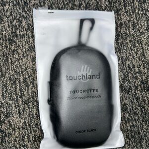 Touchland Touchette Zippered Pouch, Attachable Accessory w/Snap Hook Black New‎